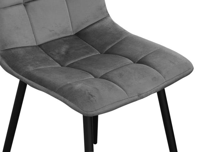 Friska Dining Chair - Warm Grey (Velvet) - 5