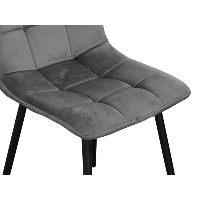 Friska Dining Chair - Warm Grey (Velvet) - 5
