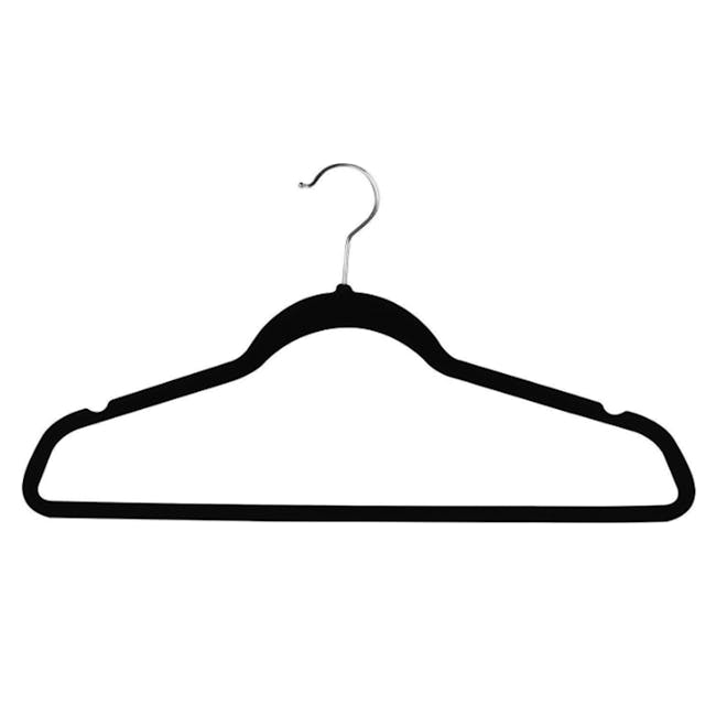 Velvet Clothes Hangers (Set of 10) - Black - 0
