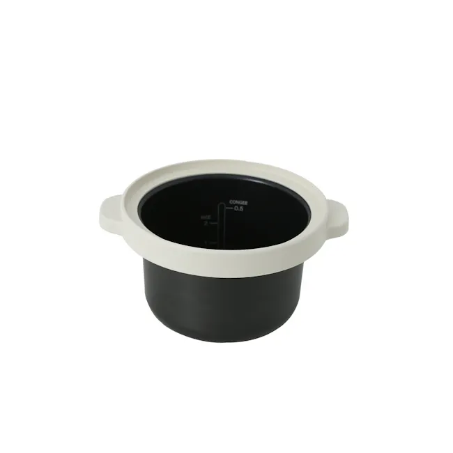 Bruno Mini Rice Cooker - Ivory - 2 - Congee maker, rice measurement, black and white design, ergonomic handle, digital