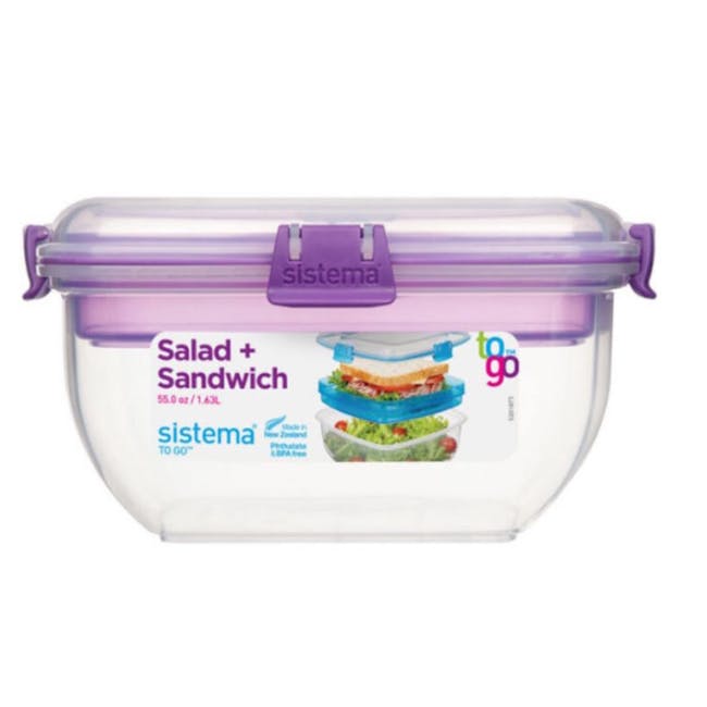 Sistema Salad N Sandwich To Go 1.63L -  Purple - 3