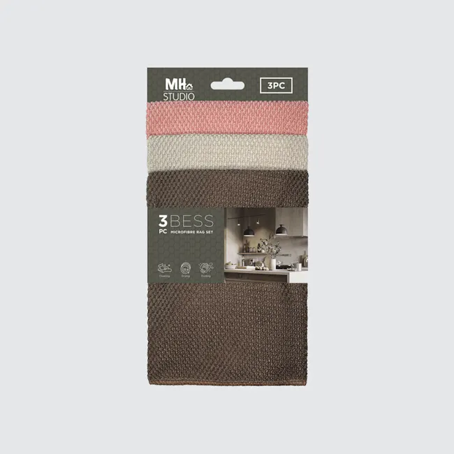 Milton Home Kitchen Microfiber Square Towel (3 Pieces) - Warm - 3