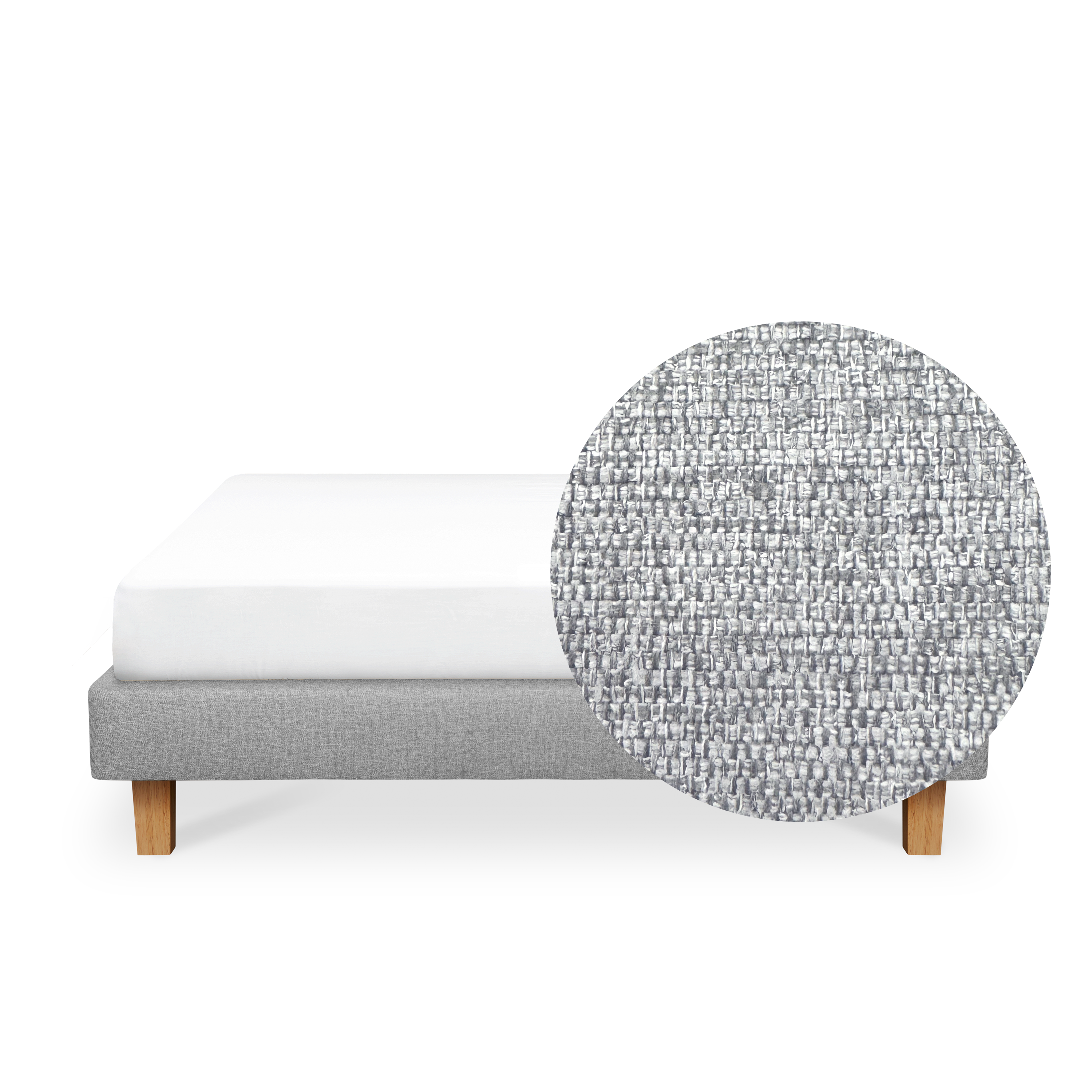 ESSENTIALS Queen Divan Bed - Pebble (Eco Clean Fabric)