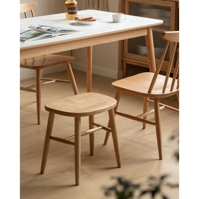 Pete Stool - Oak - 3 - Wooden dining table, minimalist design, light wood finish, modern kitchen furniture, wooden chairs