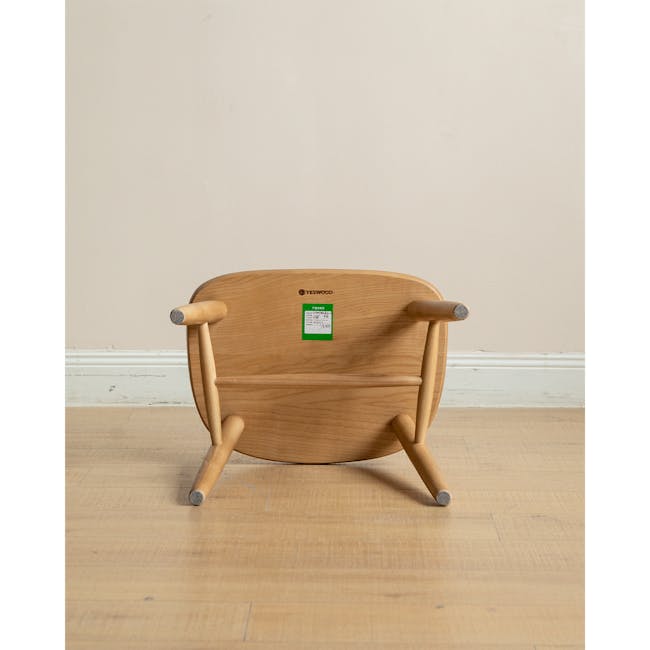 Pete Stool - Oak - 10 - Wooden folding chair, YESWOOD brand, green label, wooden frame, four caster wheels, minimalist