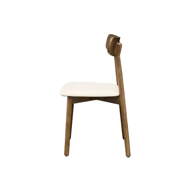 Lowell Dining Chair - Walnut, Ivory (Faux Leather) - 8