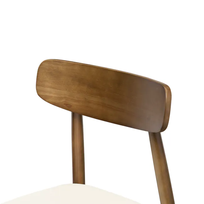 Lowell Dining Chair - Walnut, Ivory (Faux Leather) - 5