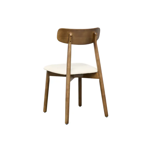 Lowell Dining Chair - Walnut, Ivory (Faux Leather) - 6