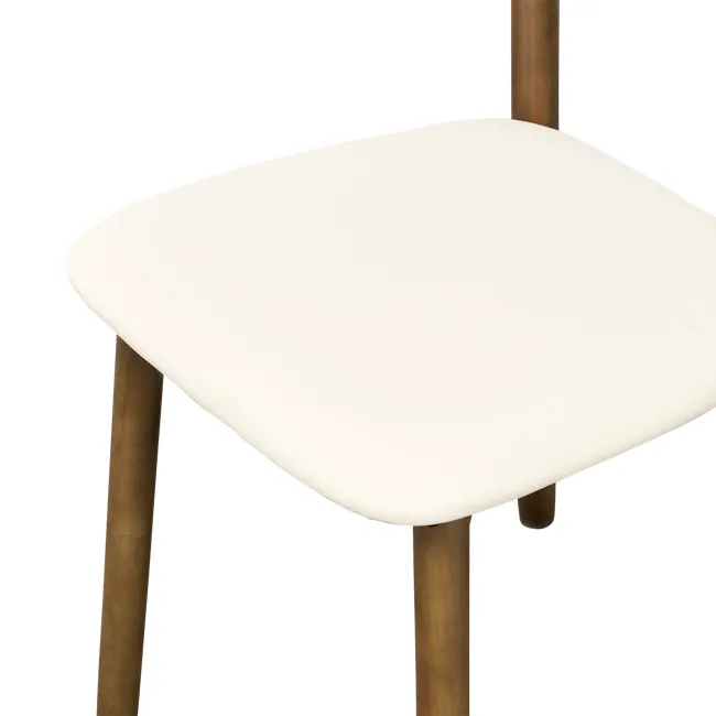 Lowell Dining Chair - Walnut, Ivory (Faux Leather) - 7