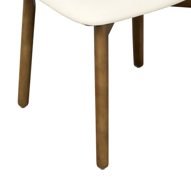 Lowell Dining Chair - Walnut, Ivory (Faux Leather) - 9