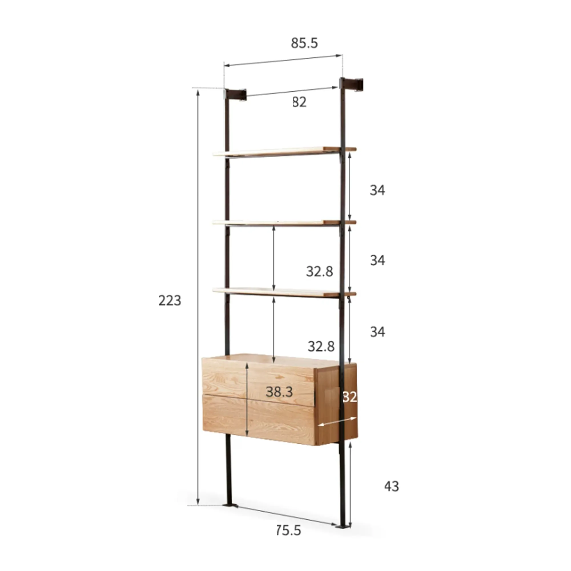 Centuria 5-Tier Modular Wall Drawer Shelf 0.8m - 10