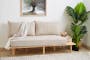 Nara 2 Seater Sofa with Side Table - Beige - 1