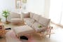 Nara 2 Seater Sofa with Side Table - Beige - 2