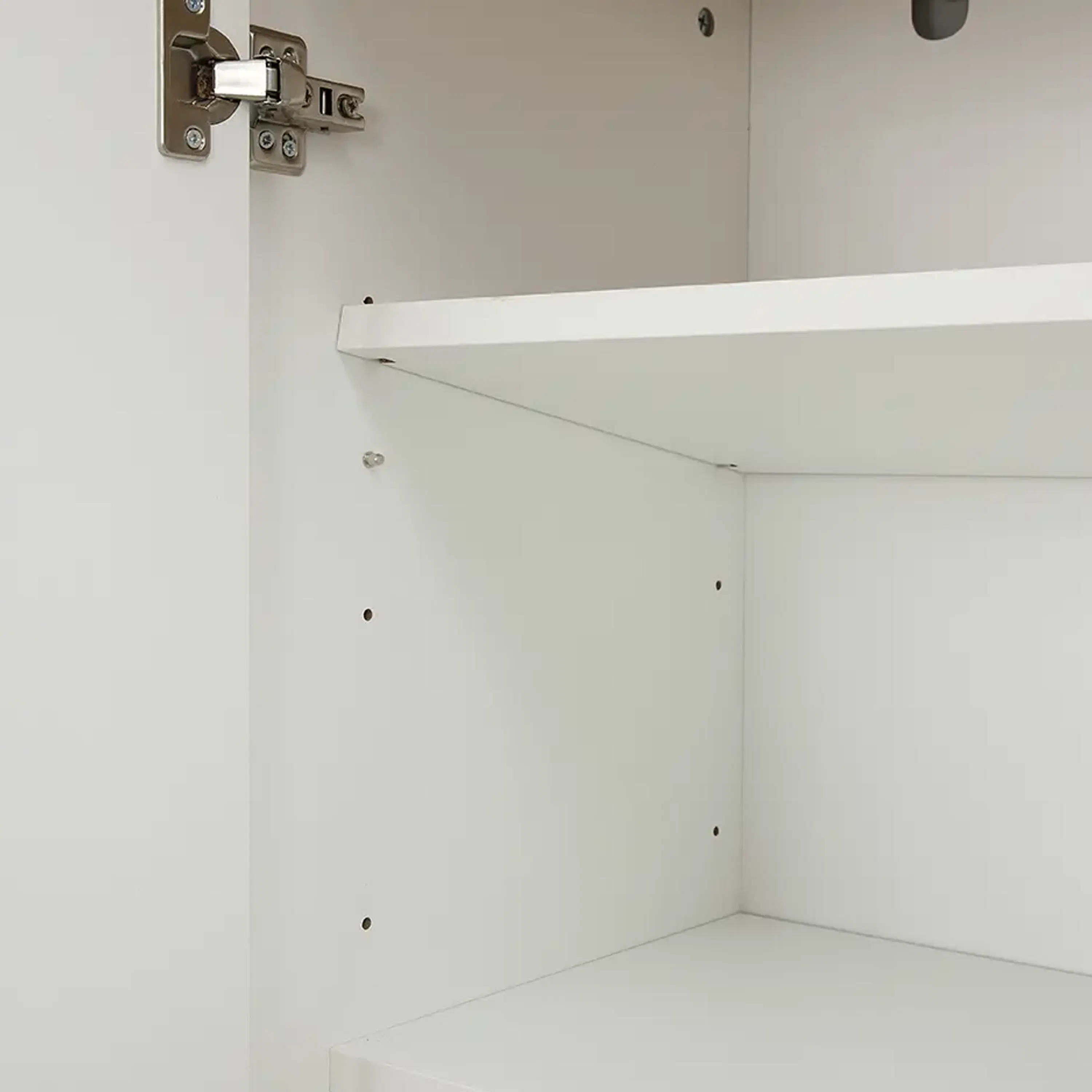 Madeline Modular 2 Door Cabinet with Open Shelf 1.2m - 11 - White wall, minimalist design, empty shelf, simple structure