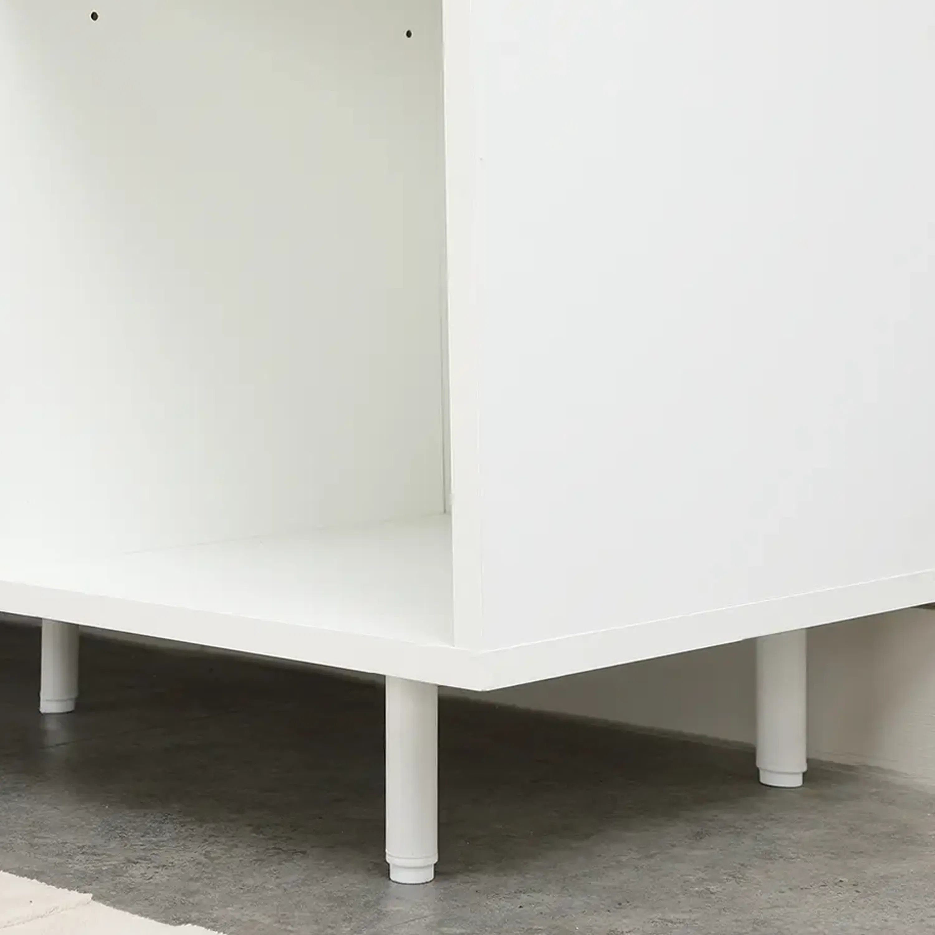 Madeline Modular 2 Door Cabinet with Open Shelf 1.2m - 12 - White minimalist shelving unit, clean and uncluttered design