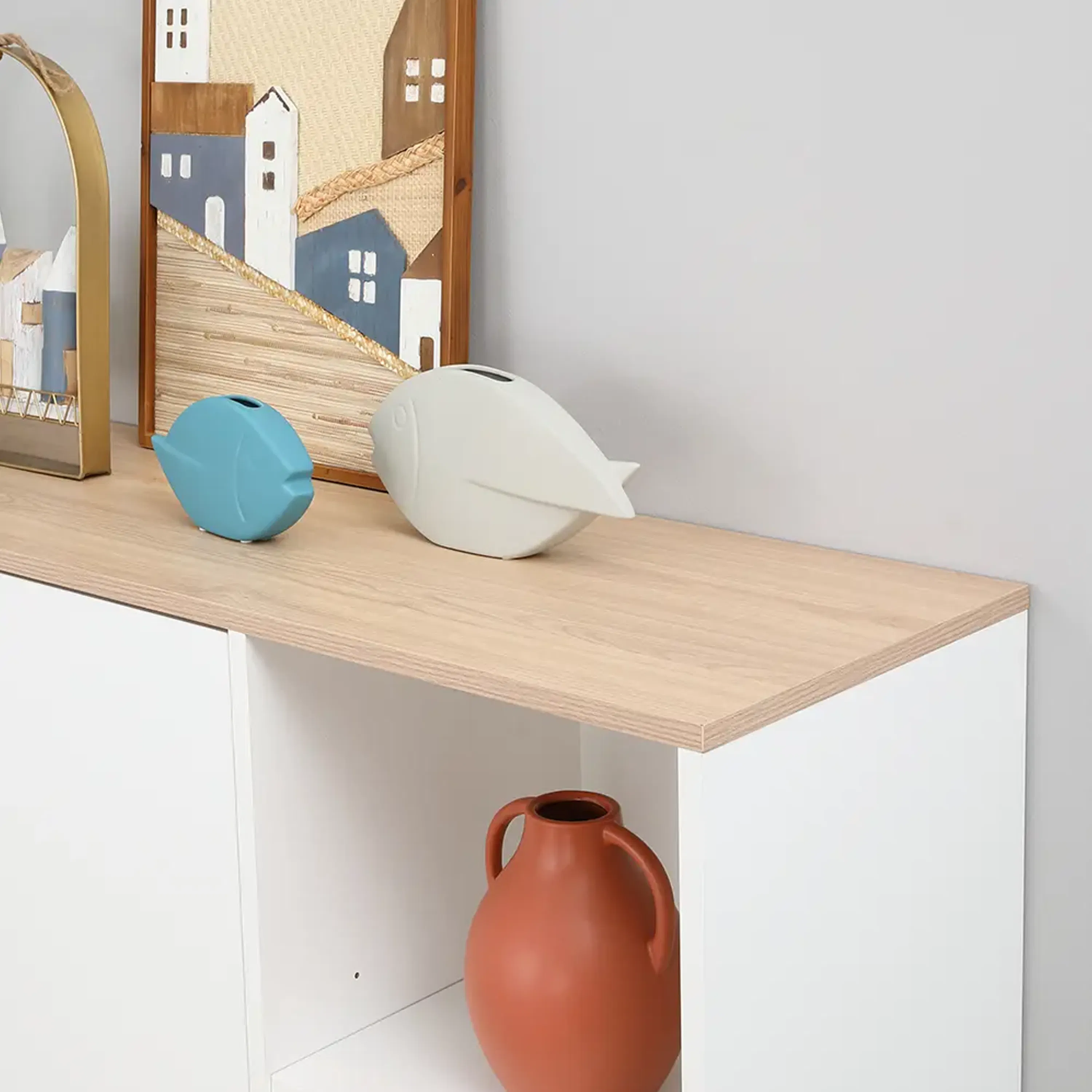 Madeline Modular 2 Door Cabinet with Open Shelf 1.2m - 7