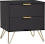 Audrey King Storage Bed in Satin Bronze (Velvet) with 2 Volos Bedside Tables - 13