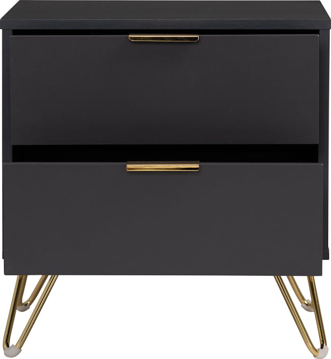 Audrey King Storage Bed in Satin Bronze (Velvet) with 2 Volos Bedside Tables - 14