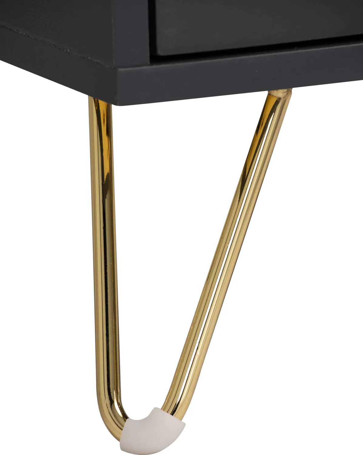 Volos Bedside Table - 18 - Gold metallic legs, sleek design, elegant contrast, sophisticated style, modern aesthetic