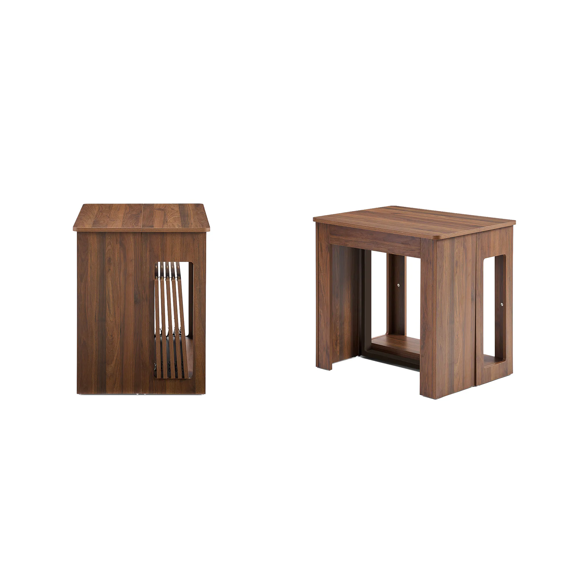 Flexi-Table Extendable Dining Table with Extendable Bench 0.6m-2.8m - Walnut - 9
