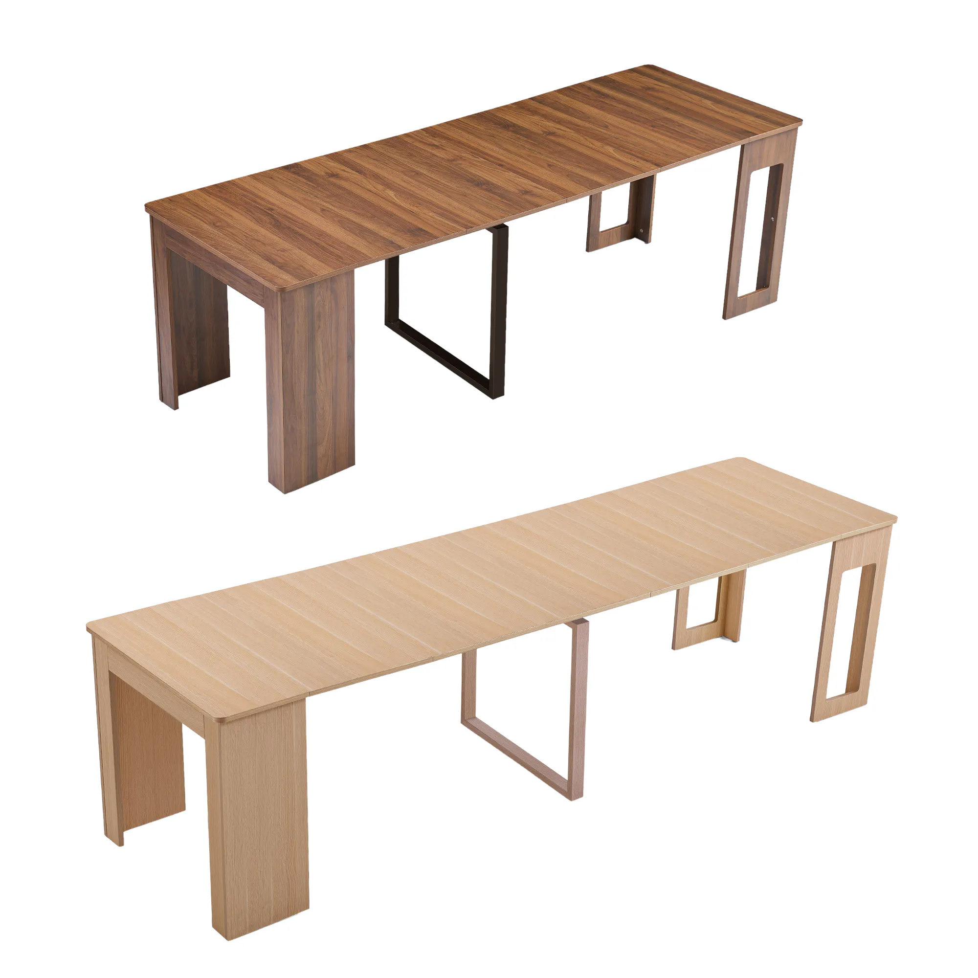 Flexi-Table Extendable Dining Table with Extendable Bench 0.6m-2.8m - Walnut - 11