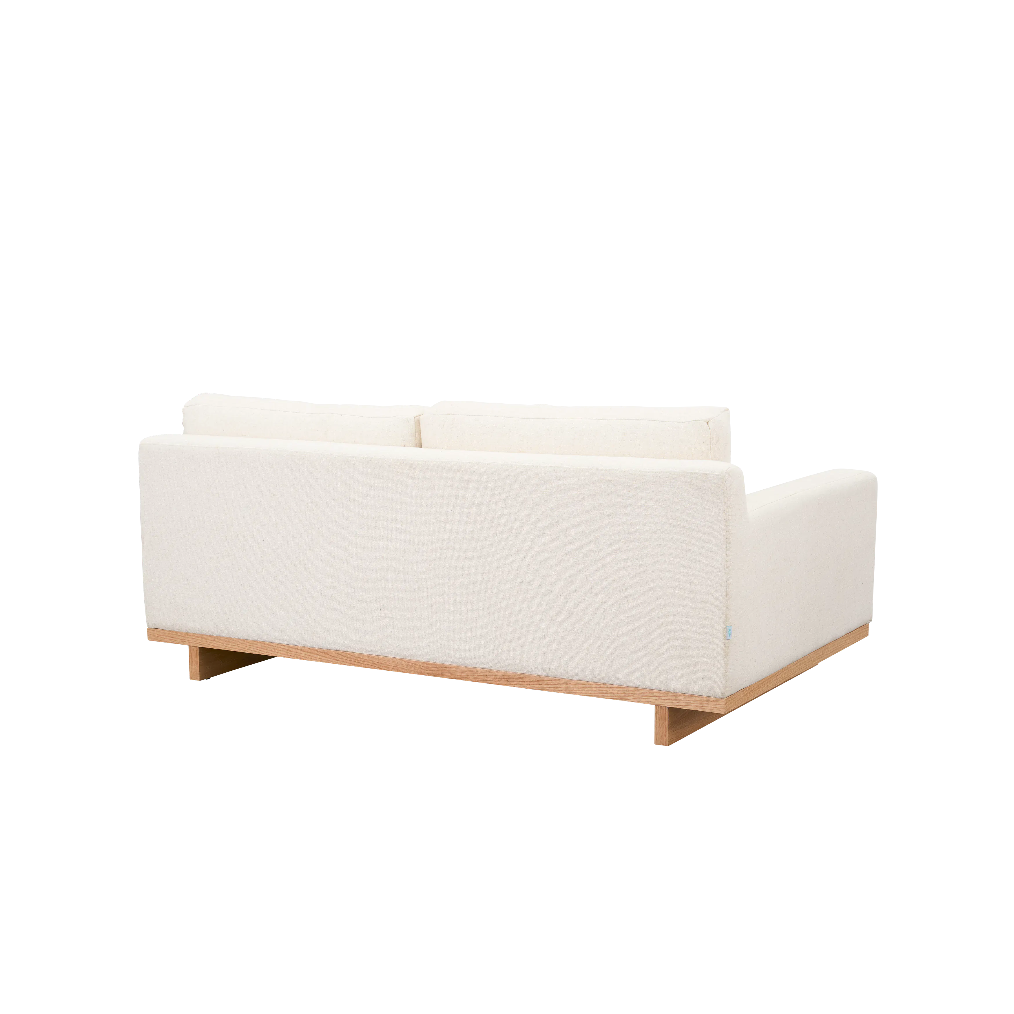 Miu L-Shaped Lounge Sofa - 19 - Cream-colored sectional sofa, minimalist design, light wood legs, soft fabric upholstery