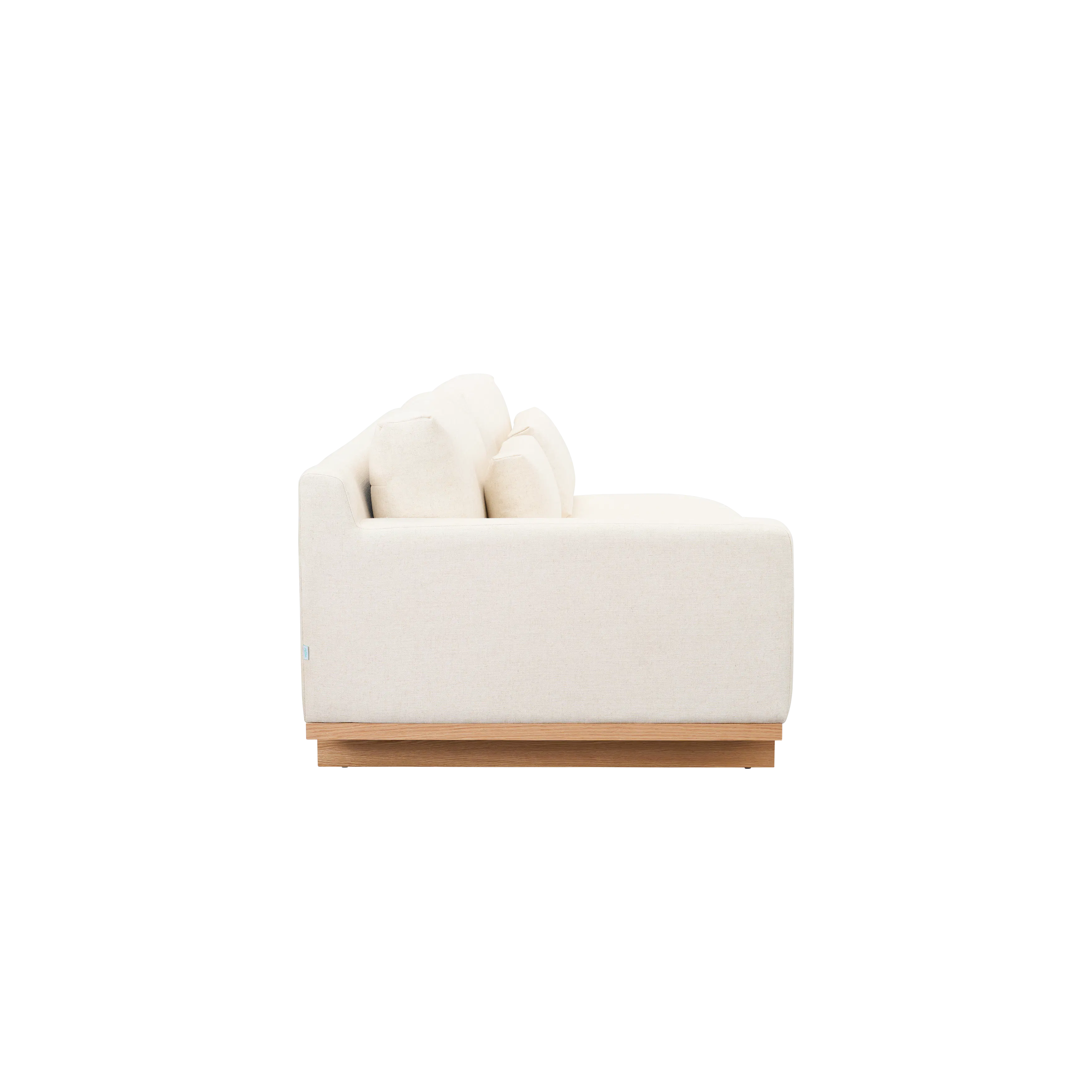Miu L-Shaped Lounge Sofa - 20 - Cream sofa, minimalist design, soft cushions, light wood legs, modern decor, cozy seating