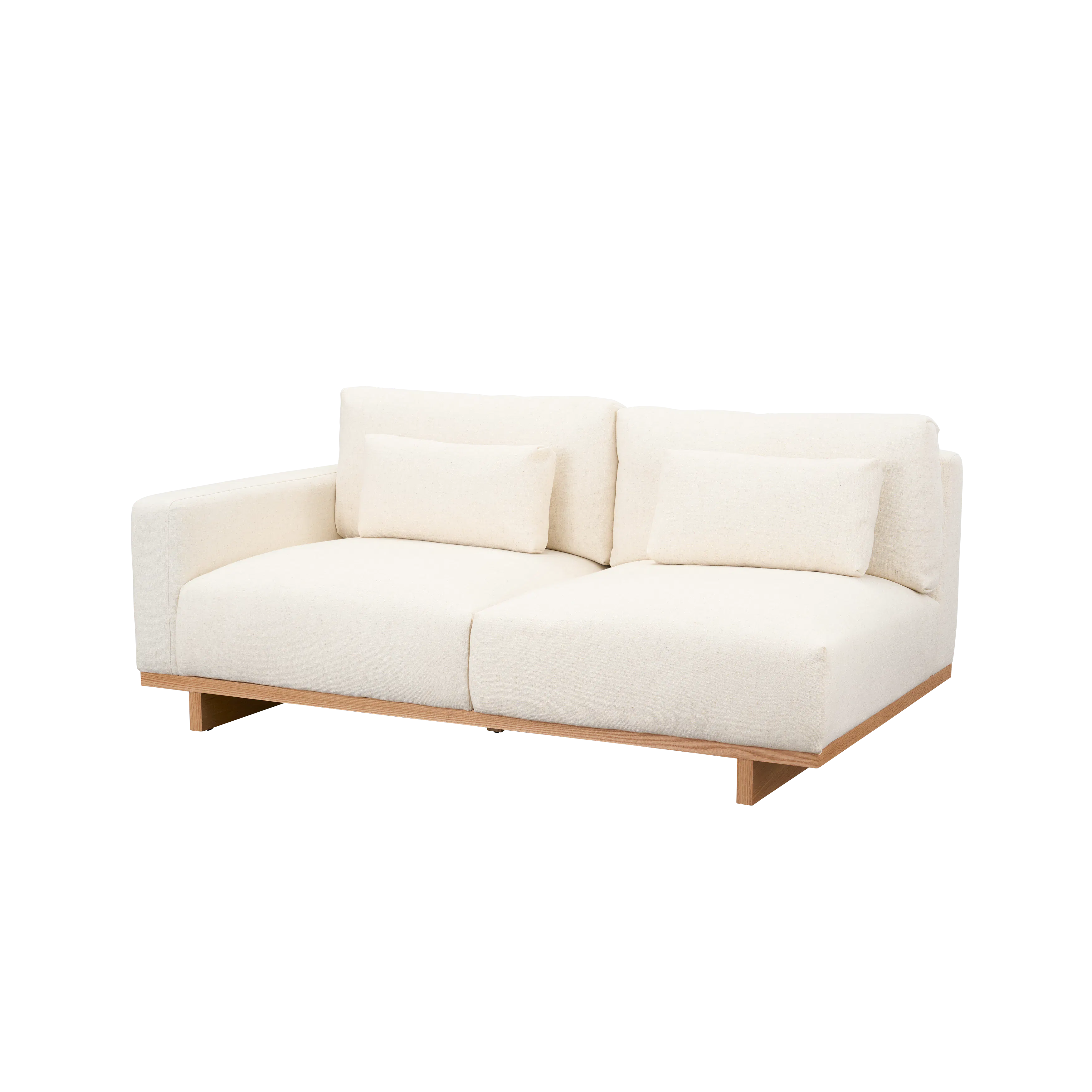Miu L-Shaped Lounge Sofa - 21 - Cream-colored sectional sofa, minimalist design, modern decor, light beige upholstery, plush