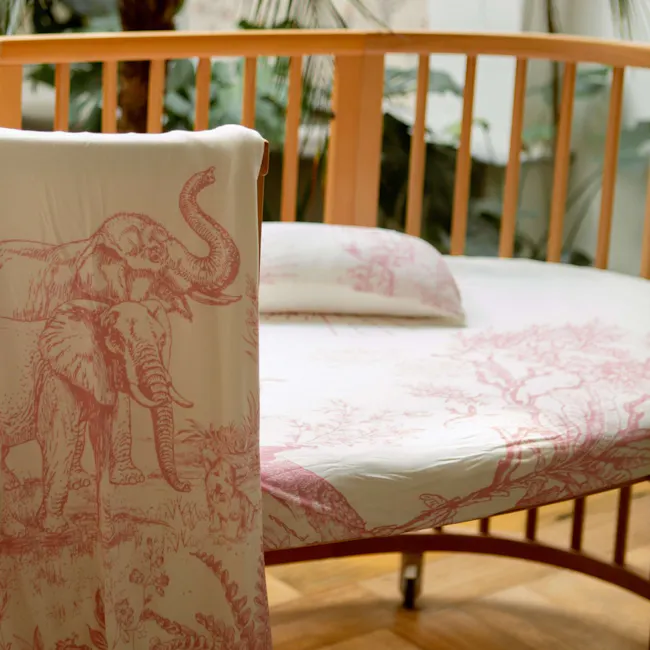 House of Holly Bamboo Crib Sheet - Savanna Toile (Pink) - 4