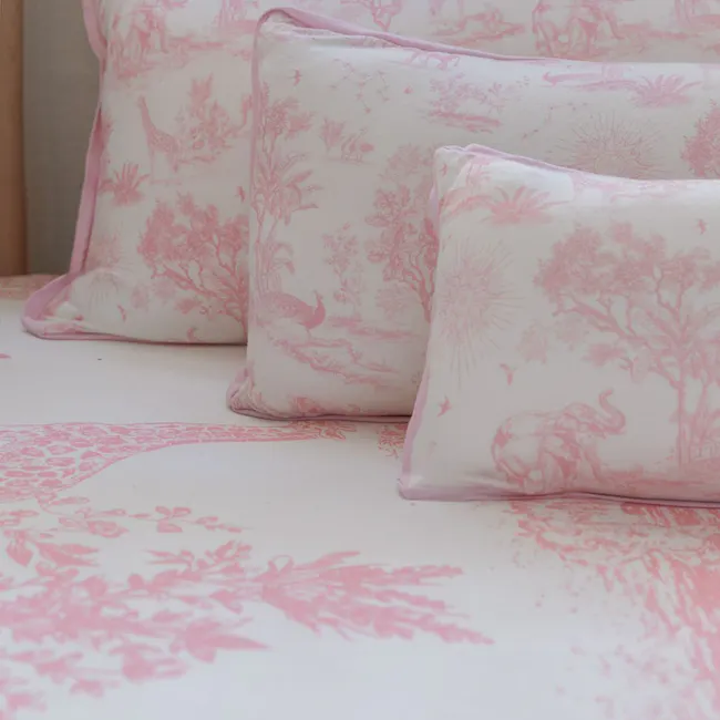 House of Holly Bamboo Crib Sheet - Savanna Toile (Pink) - 3