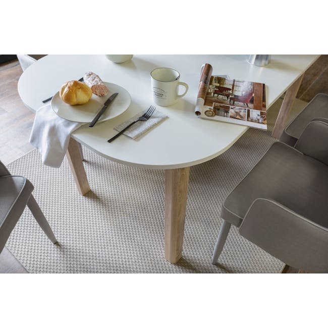 (As-is) Irma Extendable Dining Table 1.6m-2m - White, Oak - 2 - 11