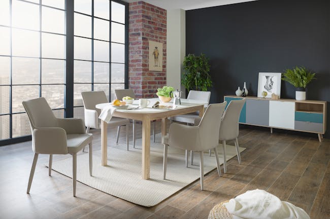 (As-is) Irma Extendable Dining Table 1.6m-2m - White, Oak - 2 - 15