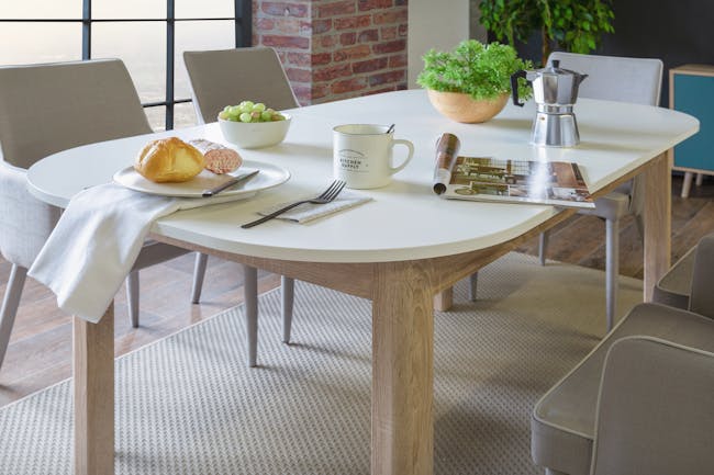 (As-is) Irma Extendable Dining Table 1.6m-2m - White, Oak - 2 - 16