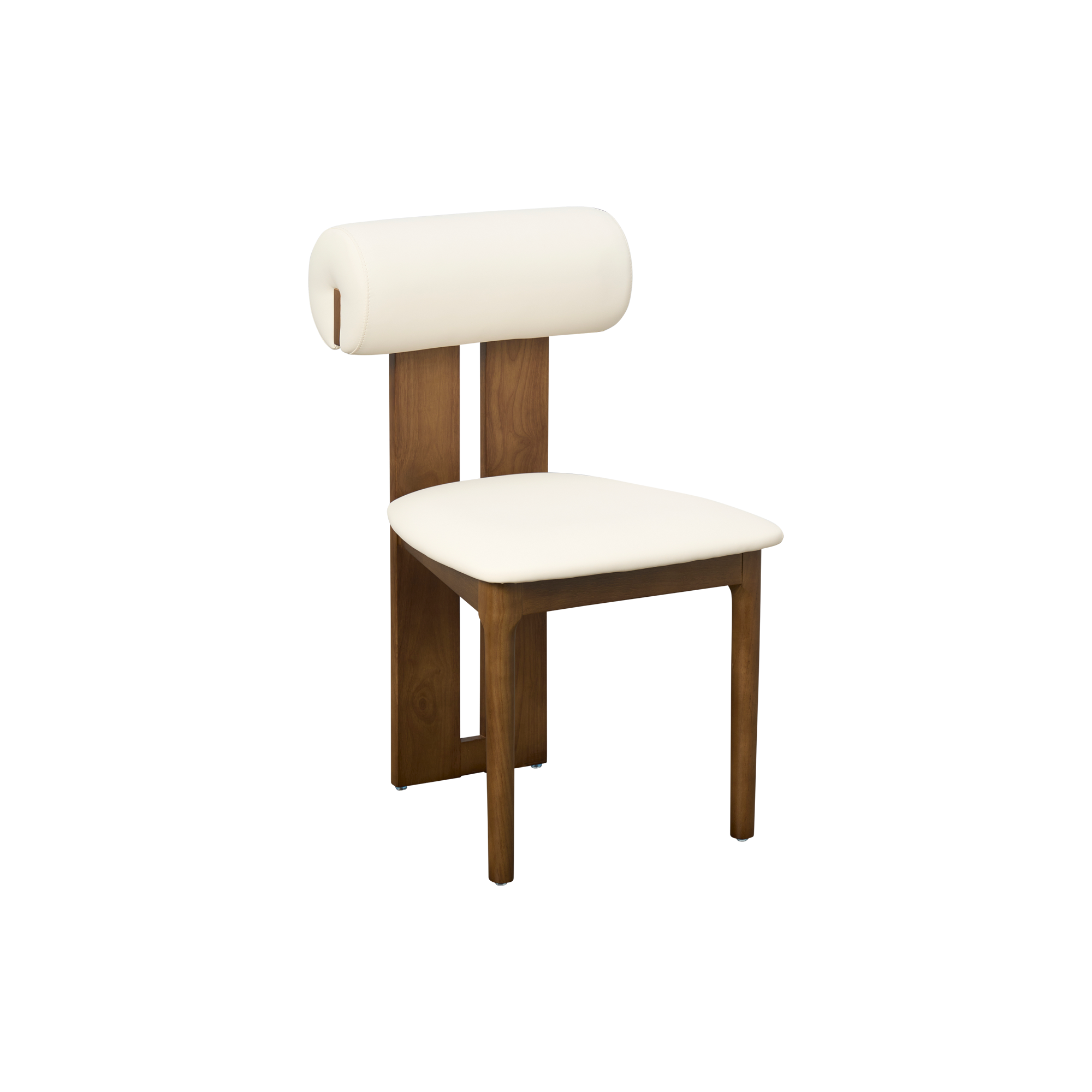 (As-is) Radley Dining Chair - Walnut, Ivory (Faux Leather)