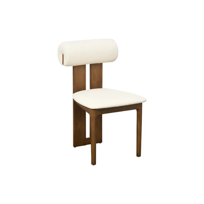 Radley Dining Chair - Walnut, Ivory (Faux Leather) - 1