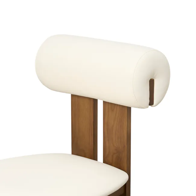 Radley Dining Chair - Walnut, Ivory (Faux Leather) - 8