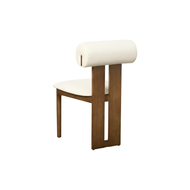 Radley Dining Chair - Walnut, Ivory (Faux Leather) - 5