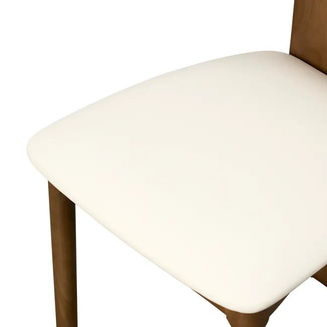Radley Dining Chair - Walnut, Ivory (Faux Leather) - 4