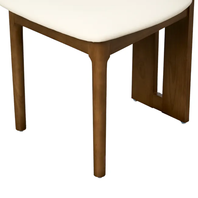 Radley Dining Chair - Walnut, Ivory (Faux Leather) - 9