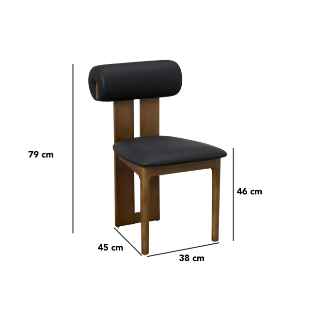Radley Dining Chair - Walnut, Ivory (Faux Leather) - 10