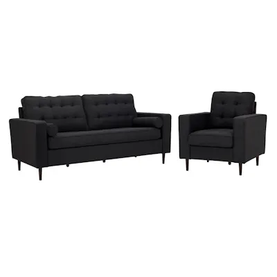 Royce 3 Seater Sofa with Royce Armchair - Seal (Fabric) - Image 1