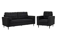 Royce 3 Seater Sofa with Royce Armchair - Seal (Fabric)