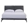 Bert Queen Bed in Charcoal with 2 Addison Bedside Tables - 1
