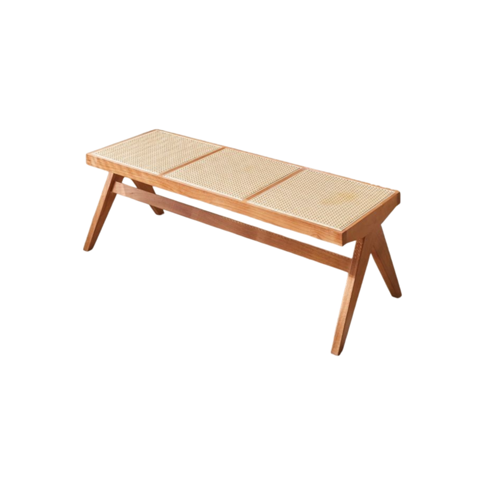 Alton Rattan Bench Honey Oak, HV Modern Storage Accent