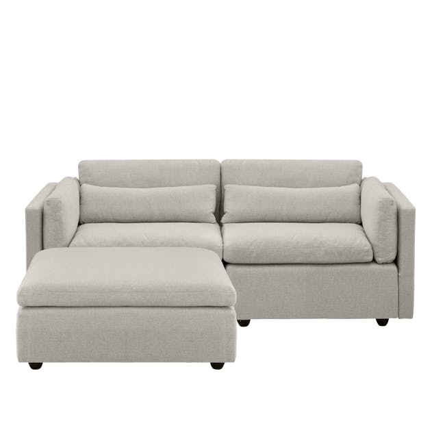 Liam 3 Seater Sofa with Ottoman - Ivory - 14
