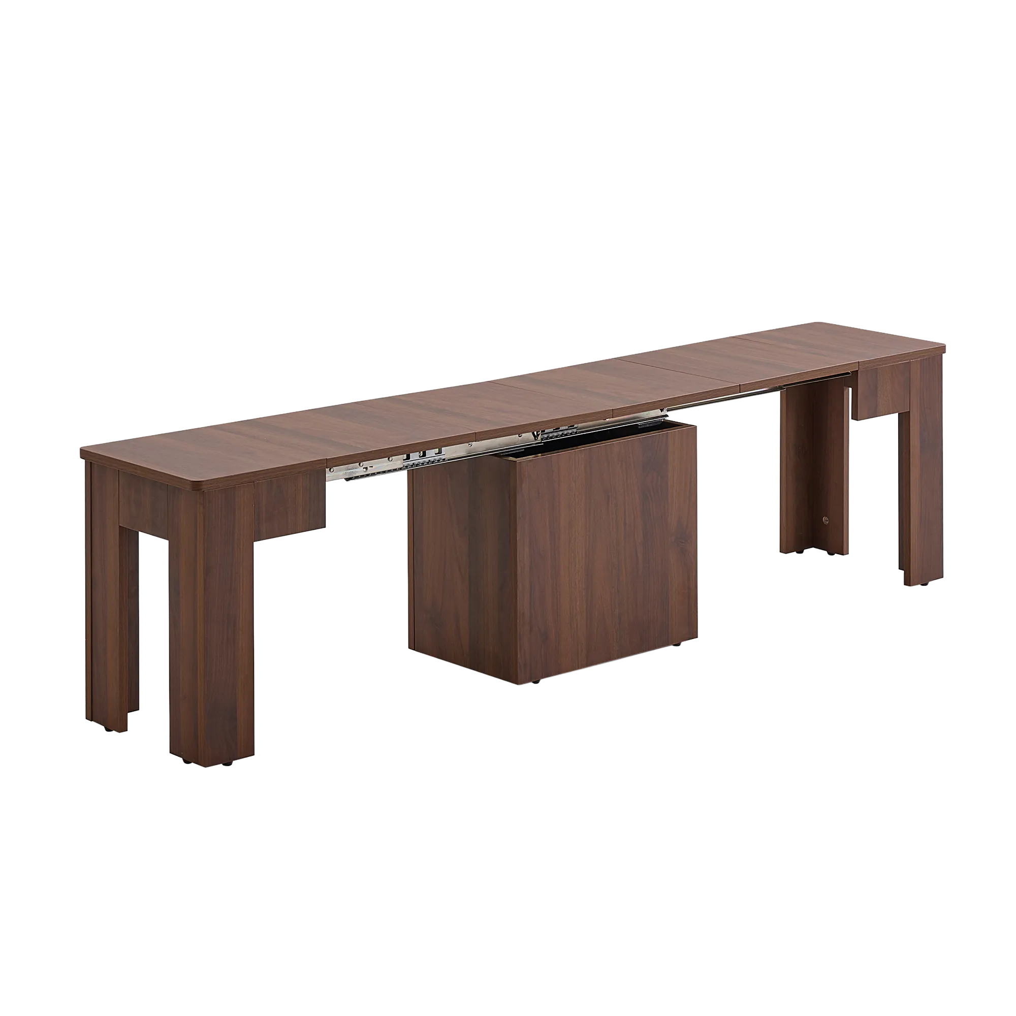 Flexi-Table Extendable Dining Table with Extendable Bench 0.4m-1.8m - Walnut - 18
