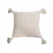 Elly Knitted Cushion with Tassels - Almond