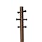 Pillar Coat Rack with Stool - Black, Walnut - 5