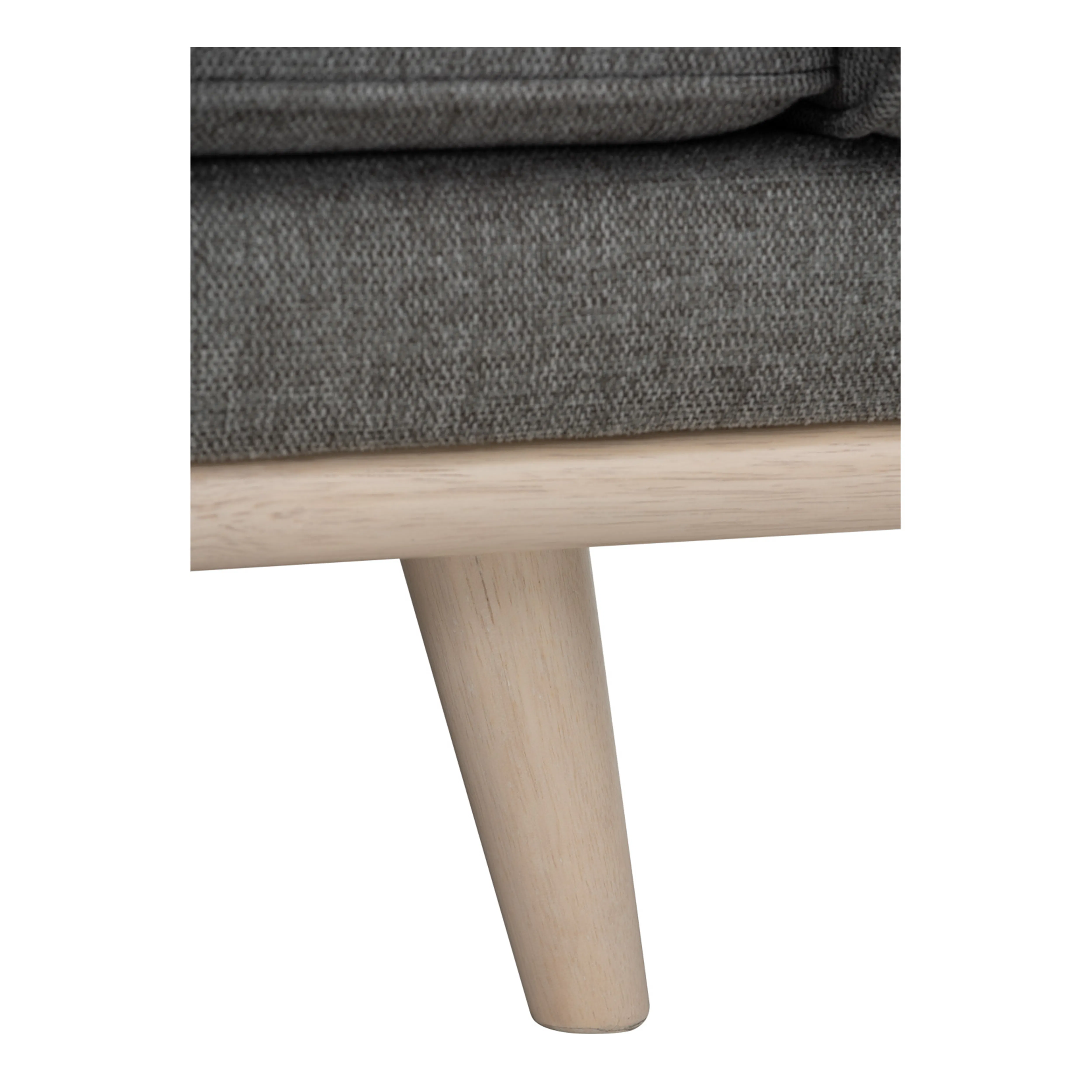 Carter 3 Seater Sofa - Milk Oak, Light Grey (Fabric) - 11 - Gray fabric upholstery, light wooden leg, minimalist design