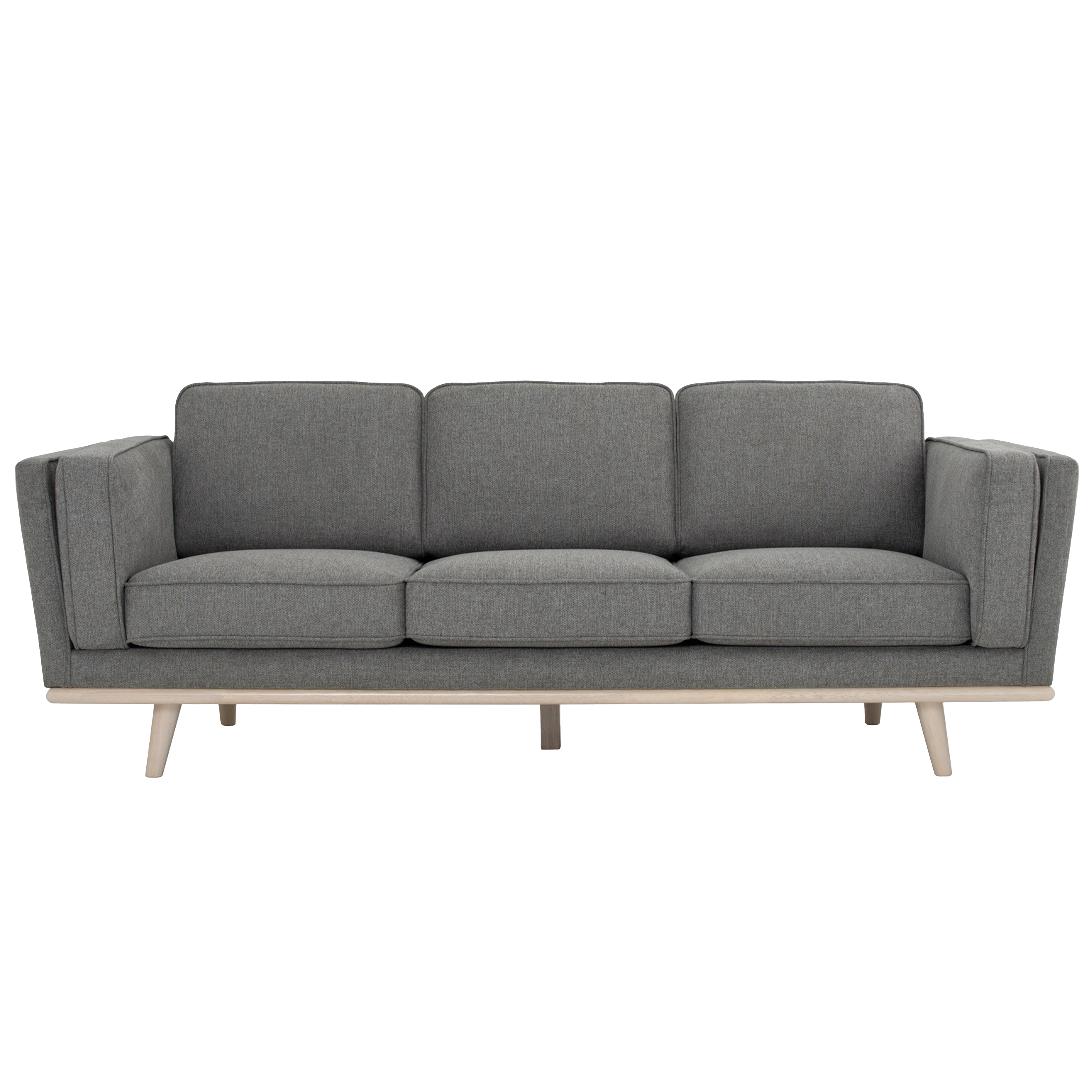 Carter 3 Seater Sofa - Milk Oak, Light Grey (Fabric)